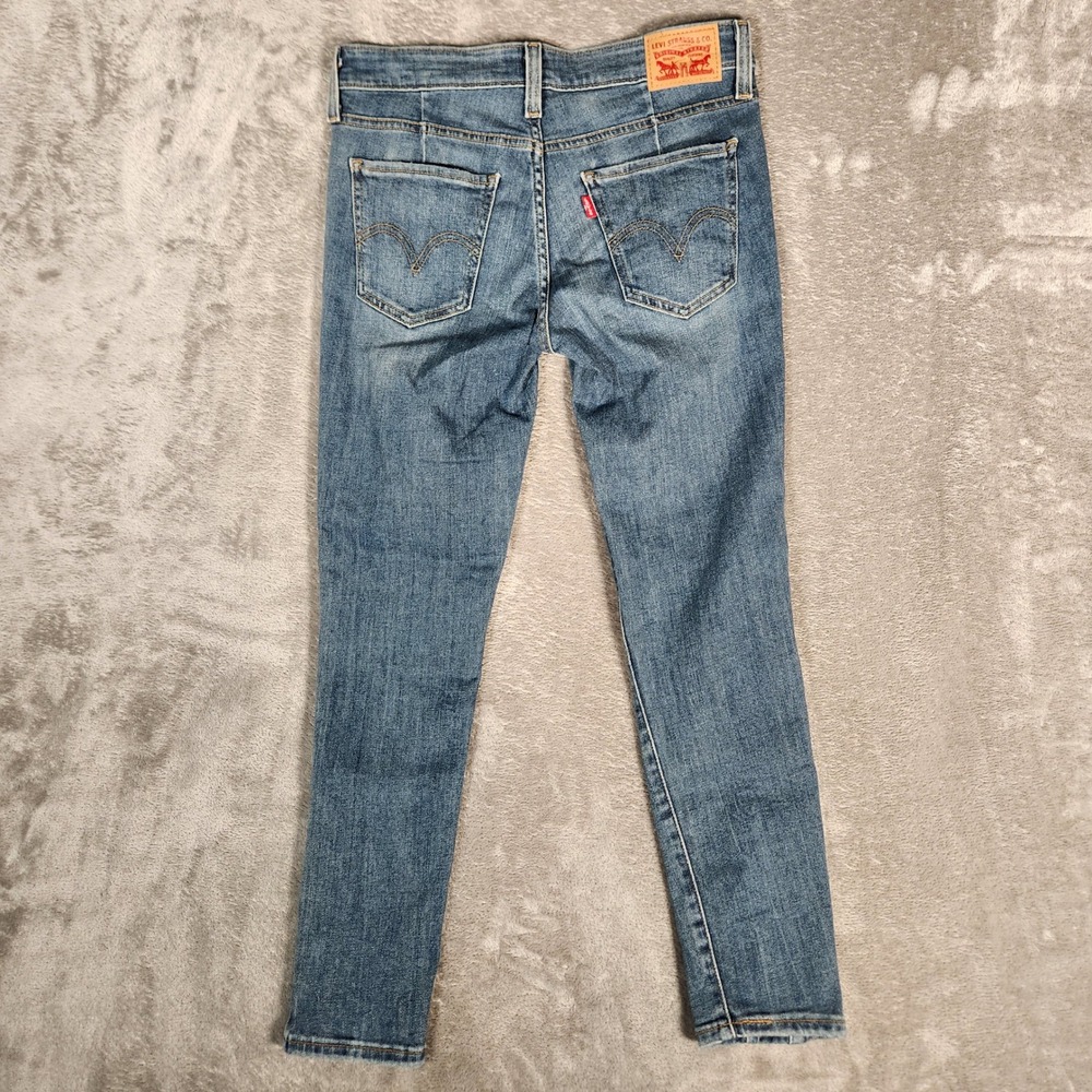Levi's 721 Jeans Women's W27 Blue High Rise Skinny Medium Wash Distressed - Picture 11 of 14